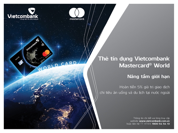 Vietcombank và Mastercard ra mắt thẻ tín dụng quốc tế Vietcombank Mastercard World - Hình 1