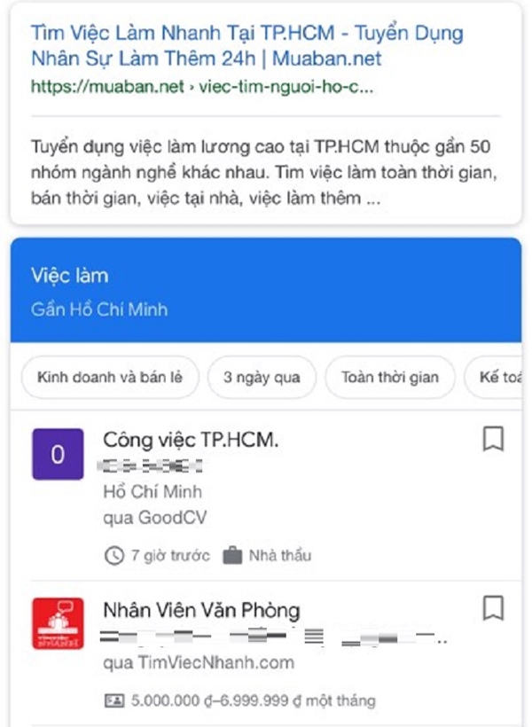 Google thêm tính năng tìm kiếm việc làm cho người dùng Việt Nam