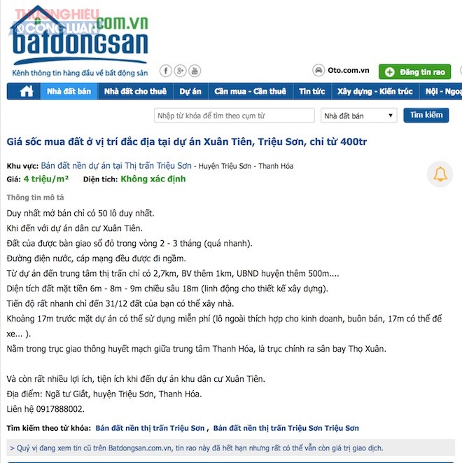 Thanh Hoá: Xuân Tiên Investcorp bán “lúa non” khi chưa xong hạ tầng? - Hình 2