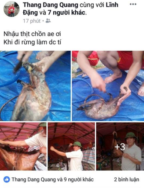 Hà Tĩnh: Giết động vật nghi chồn bay quý hiếm rồi chụp hình, đăng lên Facebook - Hình 2