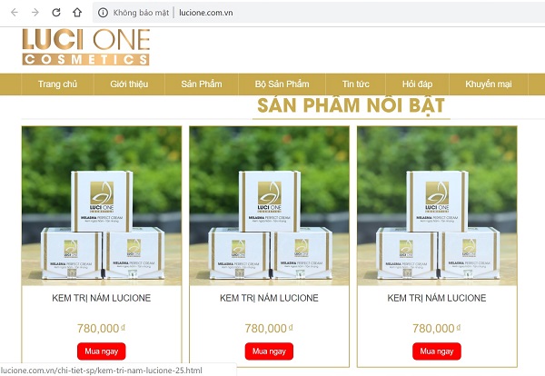 Mỹ phẩm Luci One: “Nổ” công dụng của sản phẩm như thuốc?