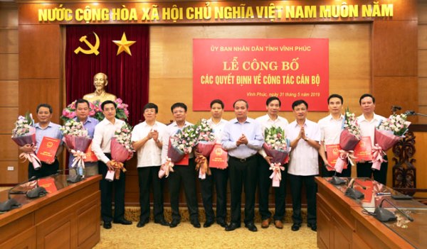 Vĩnh Phúc: Trao quyết định bổ nhiệm, điều động một số lãnh đạo sở, ngành