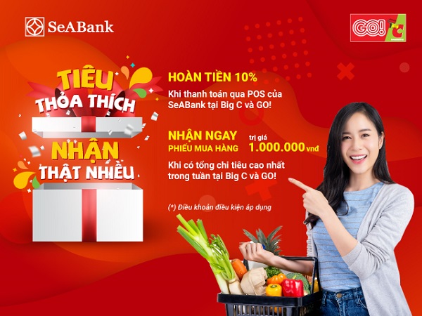 SeABank ưu đãi hấp dẫn khi mua sắm tại Big C