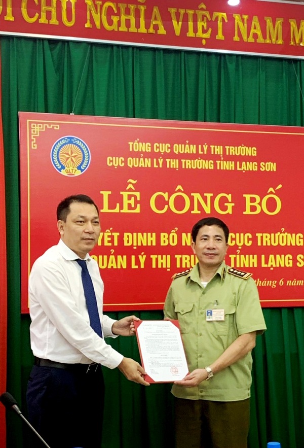 Ông Nguyễn Văn Trường được bổ nhiệm Cục trưởng Cục QLTT tỉnh Lạng Sơn