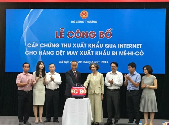 Cấp Chứng thư xuất khẩu qua Internet cho hàng dệt may sang Mexico