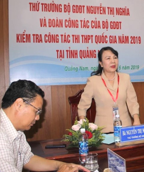 Quảng Nam: Thứ trưởng Nguyễn Thị Nghĩa kiểm tra công tác thi THPT quốc gia 2019 - Hình 1