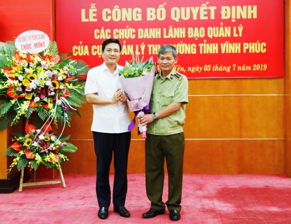 Vĩnh Phúc: Công bố quyết định các chức danh lãnh đạo Cục Quản lý thị trường