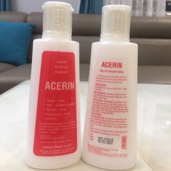 Thu hồi Sữa rửa mặt chuyên dụng Acerin do không đảm bảo chất lượng - Hình 1