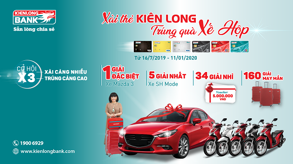 Xài thẻ Kiên Long - Trúng quà xế hộp cùng nhiều giải thưởng hấp dẫn