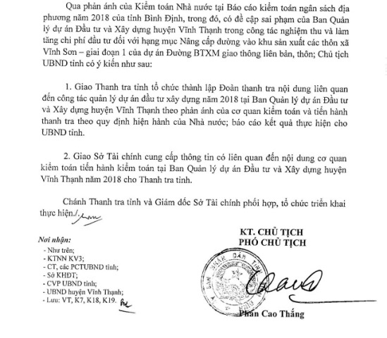 Bình Định: Kiểm toán “vạch” sai phạm, UBND tỉnh thành lập đoàn thanh tra