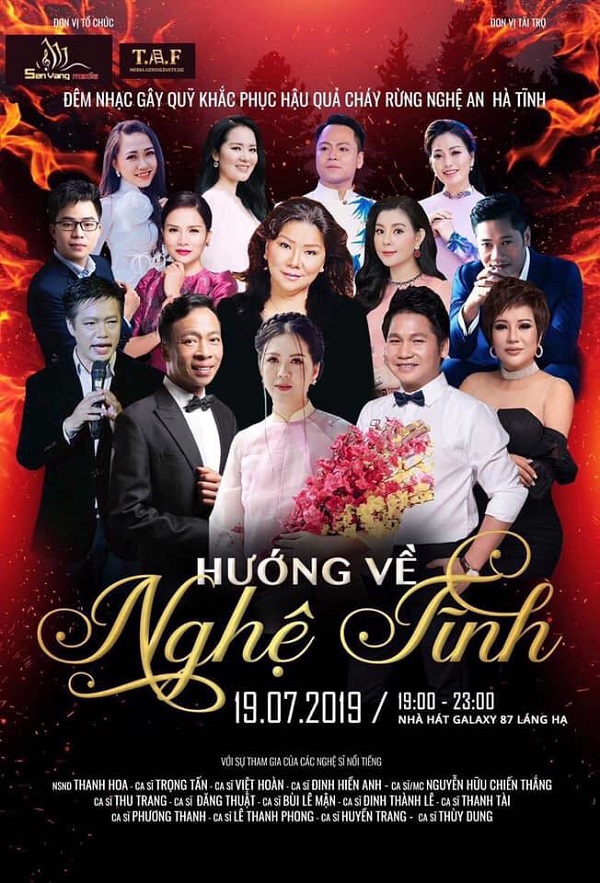 Tổ chức đêm nhạc kêu gọi Gây Quỹ Khắc Phục Hậu quả Cháy Rừng Hà Tĩnh