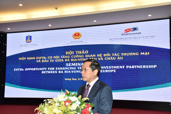 Hội thảo “Hiệp định EVFTA: Cơ hội hợp tác kinh tế thương mại và đầu tư giữa BR-VT và châu Âu”