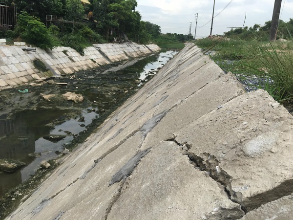 Hải Dương: Dự án kè kênh thoát nước hồ Nghè chất lượng kém