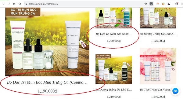 Mỹ phẩm Detox Blanc quảng cáo không đúng về sản phẩm, dối người tiêu dùng?