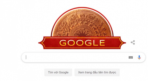 Google Doodle đ&atilde; thay biểu tượng vinh danh Ng&agrave;y Quốc kh&aacute;nh Việt Nam 2/9 với h&igrave;nh ảnh mặt trống đồng c&aacute;ch điệu