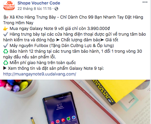 Xuất hiện nhiều fanpage mạo danh Lazada, Shopee lừa bán điện thoại giả