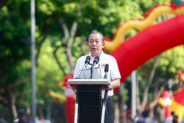 Phó Thủ tướng Thường trực Chính phủ, Trương Hòa Bình phát biểu tại buổi lễ