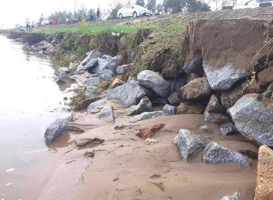 Hà Tĩnh: Sạt lở đê biển do mưa lũ