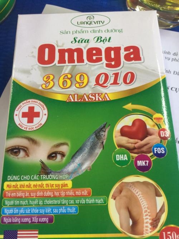 Mẫu sản phẩm sữa bột Omega 369 Q10 Alaska không đạt chuẩn