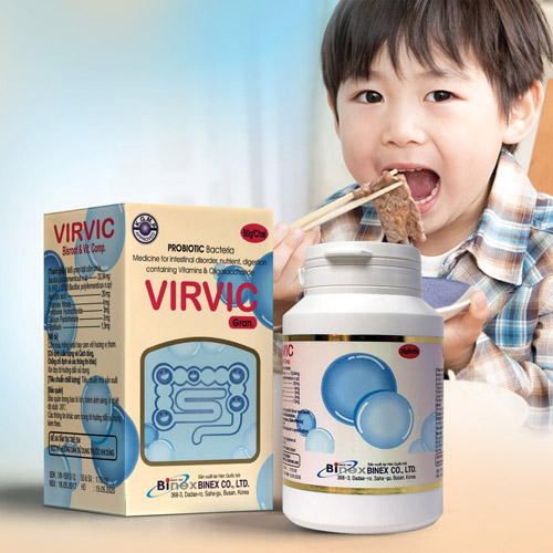 Thuốc cốm Virvic gran của Công ty cổ phần dược phẩm Vĩnh Phúc (Vinphaco) nhập khẩu
