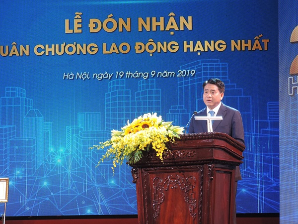 Chủ tịch UBND TP. Hà Nội Nguyễn Đức Chung phát biểu tại lễ kỷ niệm
