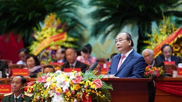 Thủ tướng Chính phủ Nguyễn Xuân Phúc phát biểu tại Đại hội đại biểu toàn quốc MTTQ Việt Nam lần thứ IX nhiệm kỳ 2019-2024