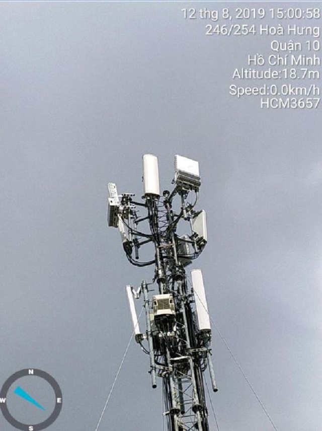 Ảnh 1: Trạm phát sóng 5G của Viettel tại TP. HCM