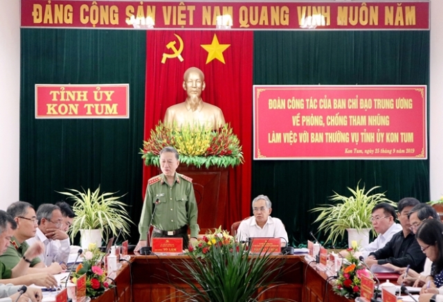 Bộ trưởng Tô Lâm: Làm việc với Ban Thường vụ Tỉnh uỷ Kon Tum