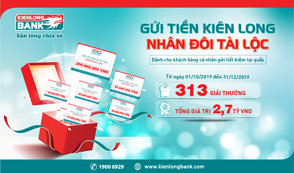 Nhân đôi tài lộc khi gửi tiết kiệm tại Kienlongbank