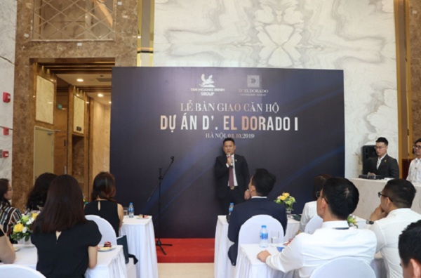 Đại diện Tập đoàn Tân Hoàng Minh phát biểu chính thức bàn giao căn hộ tại D’. El Dorado