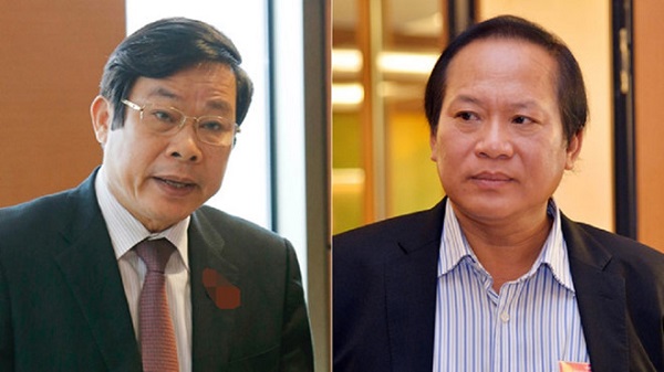 2 cựu Bộ trưởng Nguyễn Bắc Son (trái) và Trương Minh Tuấn (phải)