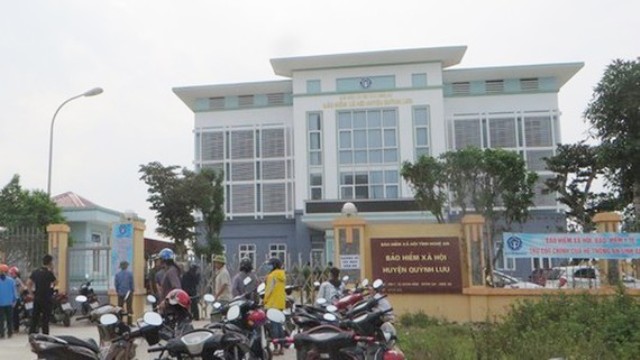 Trụ sở Bảo hiểm xã hội huyện Quỳnh Lưu nơi xảy ra vụ việc