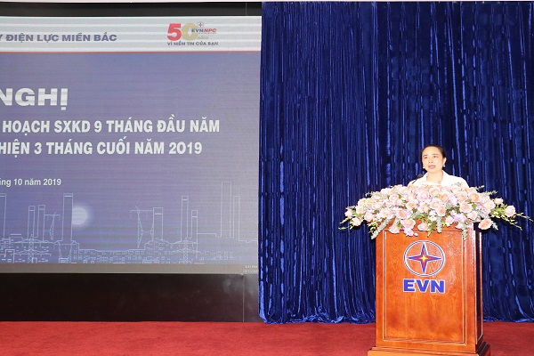 Bà Đỗ Nguyệt Ánh - Tổng giám đốc Tổng công ty phát biểu kết luận Hội nghị