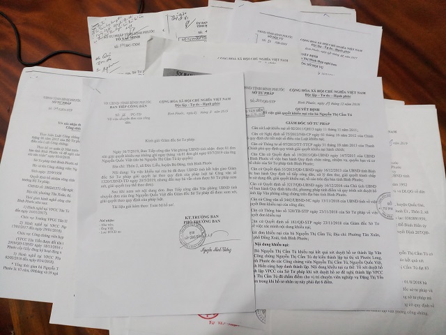 Sở Tư pháp tỉnh Bình Phước ban hành nhiều văn bản giải quyết đơn không đúng quy định.