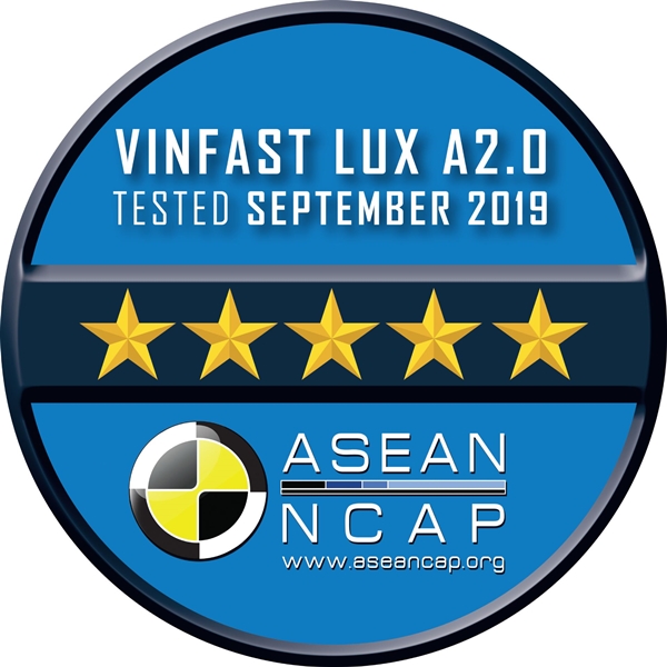 Chứng chỉ an toàn ASEAN NCAP 5 sao dành cho hai mẫu xe Lux SA2.0 và Lux A2.0 của VinFast