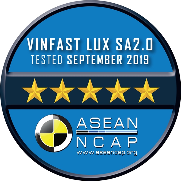Chứng chỉ an toàn ASEAN NCAP 5 sao dành cho hai mẫu xe Lux SA2.0 và Lux A2.0 của VinFast