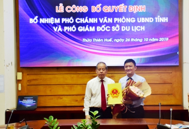 Ông Phan Lê Hiến được bổ nhiệm làm Phó văn phòng UBND tỉnh Thừa Thiên Huế