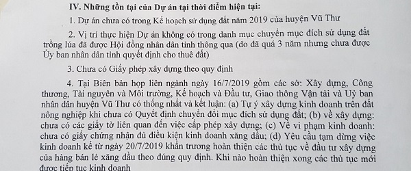 Nội dung văn bản của Công ty CP xây lắp 5 Thái bình gửi các sở, ban nghành và UBND tỉnh Thái Bình vào tháng 8 và tháng 10 năm 2019