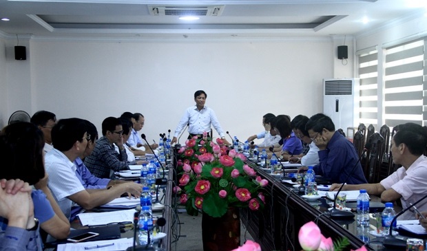 Đồng chí Võ Duy Sang, Ủy viên Ban Thường vụ, Trưởng ban Nội chính Tỉnh ủy, trưởng đoàn kiểm tra tại buổi làm việc.