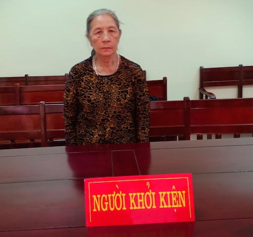 Bà Lê Thị Nhẫm tại phiên toà sơ thẩm