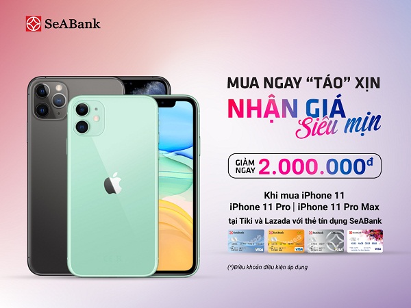 Mua IPhone với giá siêu ưu đãi trên tiki, lazada bằng thẻ SeA Bank