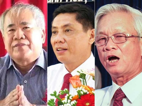 Ba lãnh đạo tỉnh Khánh Hòa bị cách hết chức vụ trong Đảng. Từ phải qua: Ông Nguyễn Chiến Thắng, ông Lê Đức Vinh, ông Đào Công Thiên (Ảnh PLO)