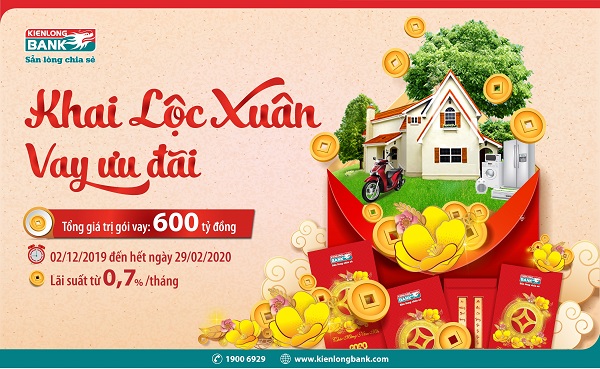 “Khai lộc Xuân, vay ưu đãi” tại Kienlongbank