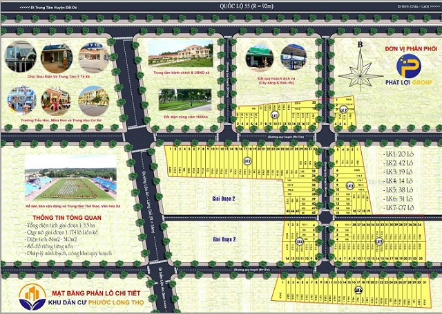 Bản đồ phân lô và thông tin tổng quát về “dự án” được Phát Lợi Group quảng cáo cho khách hàng.