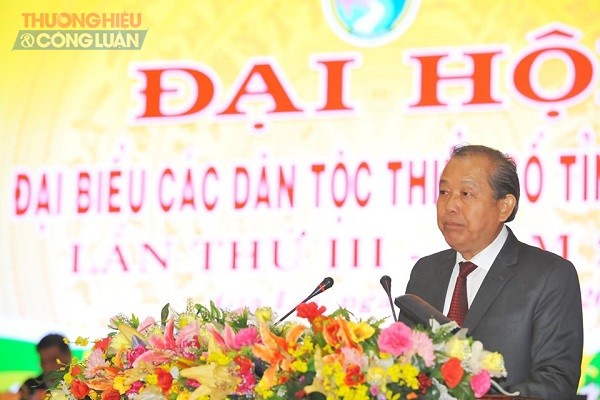 Phó Thủ tướng thường trực Trương Hòa Bình phát biểu tại Đại hội Đại biểu dân tộc thiểu số tỉnh Gia Lai năm 2019
