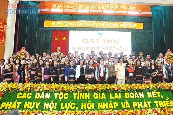 Đại biểu đại diện cho hơn 34 dân tộc anh em trên địa bàn tỉnh Gia Lai tham dự Đại hội