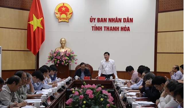 Đồng chí Phó Chủ tịch UBND tỉnh Thanh Hóa Mai Xuân Liêm phát biểu tại buổi làm việc