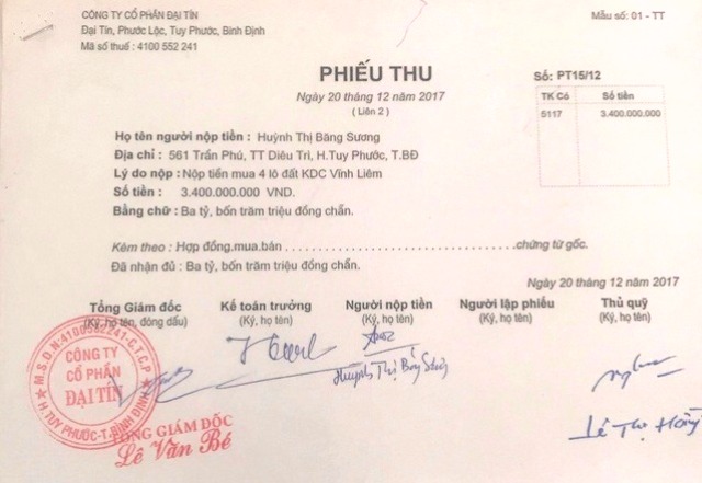 Phiếu thu giả mạo