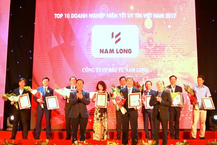 Công ty CP Đầu tư Nam Long lọt top doanh nghiệp niêm yết uy tín năm 2017. Ảnh: Nam Long