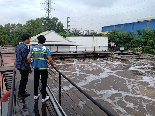 Khu thu gom và xử lý nước thải rất hiện đại của KCN Nam Cầu Kiền